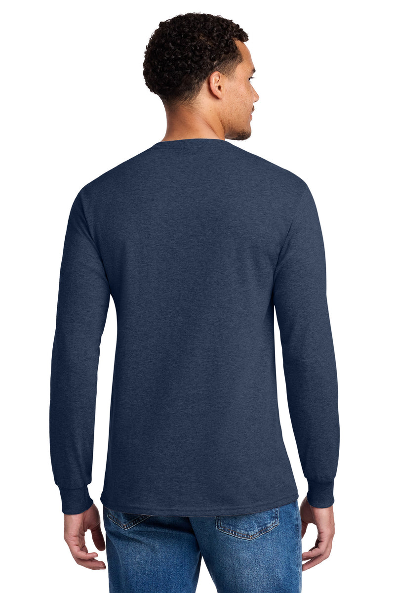 Jerzees - Dri-Power 50/50 Cotton/Poly Long Sleeve T-Shirt - Vintage Heather Navy