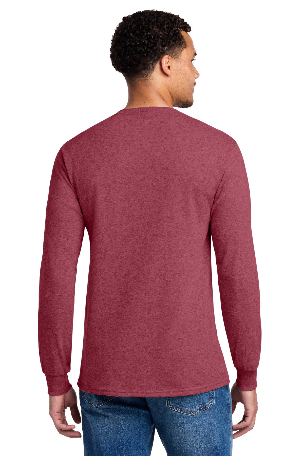 Jerzees - Dri-Power 50/50 Cotton/Poly Long Sleeve T-Shirt - Vintage Heather Red