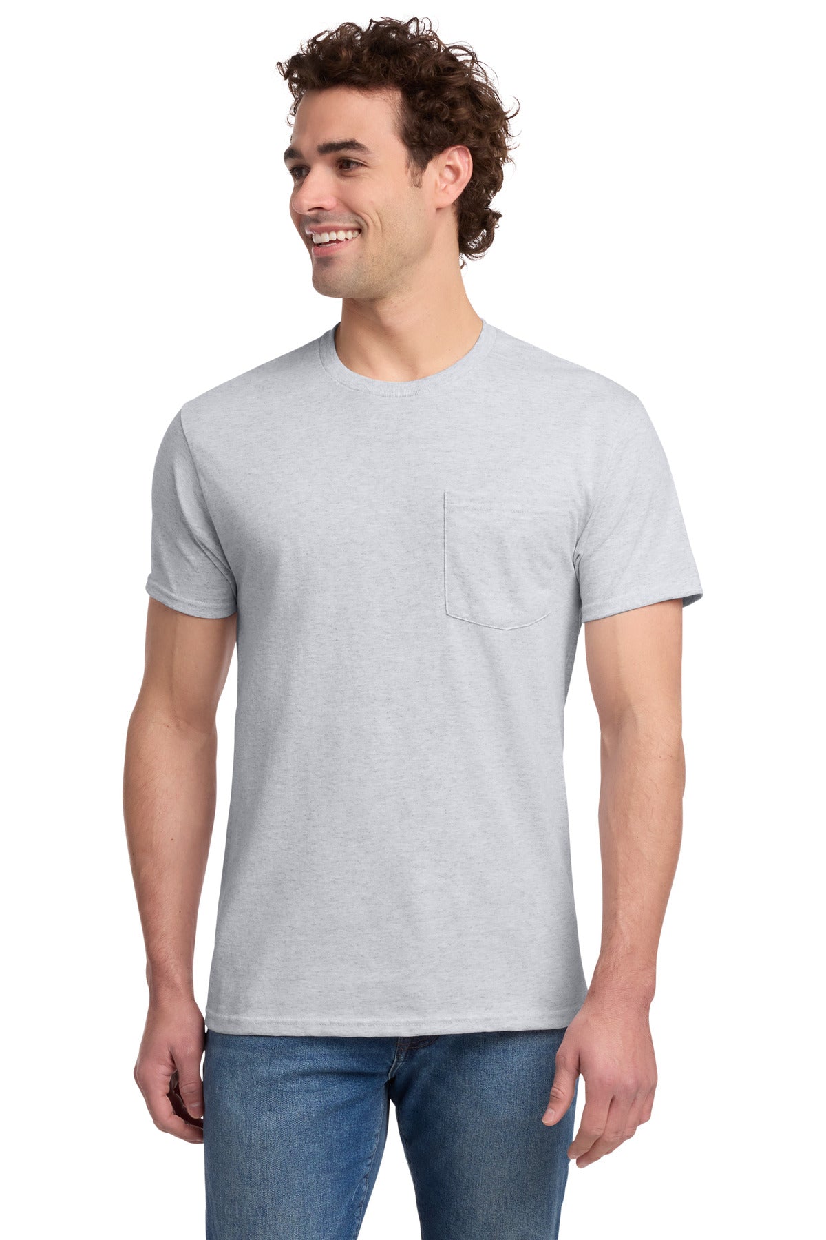 Jerzees -  Dri-Power 50/50 Cotton/Poly Pocket T-Shirt - Ash