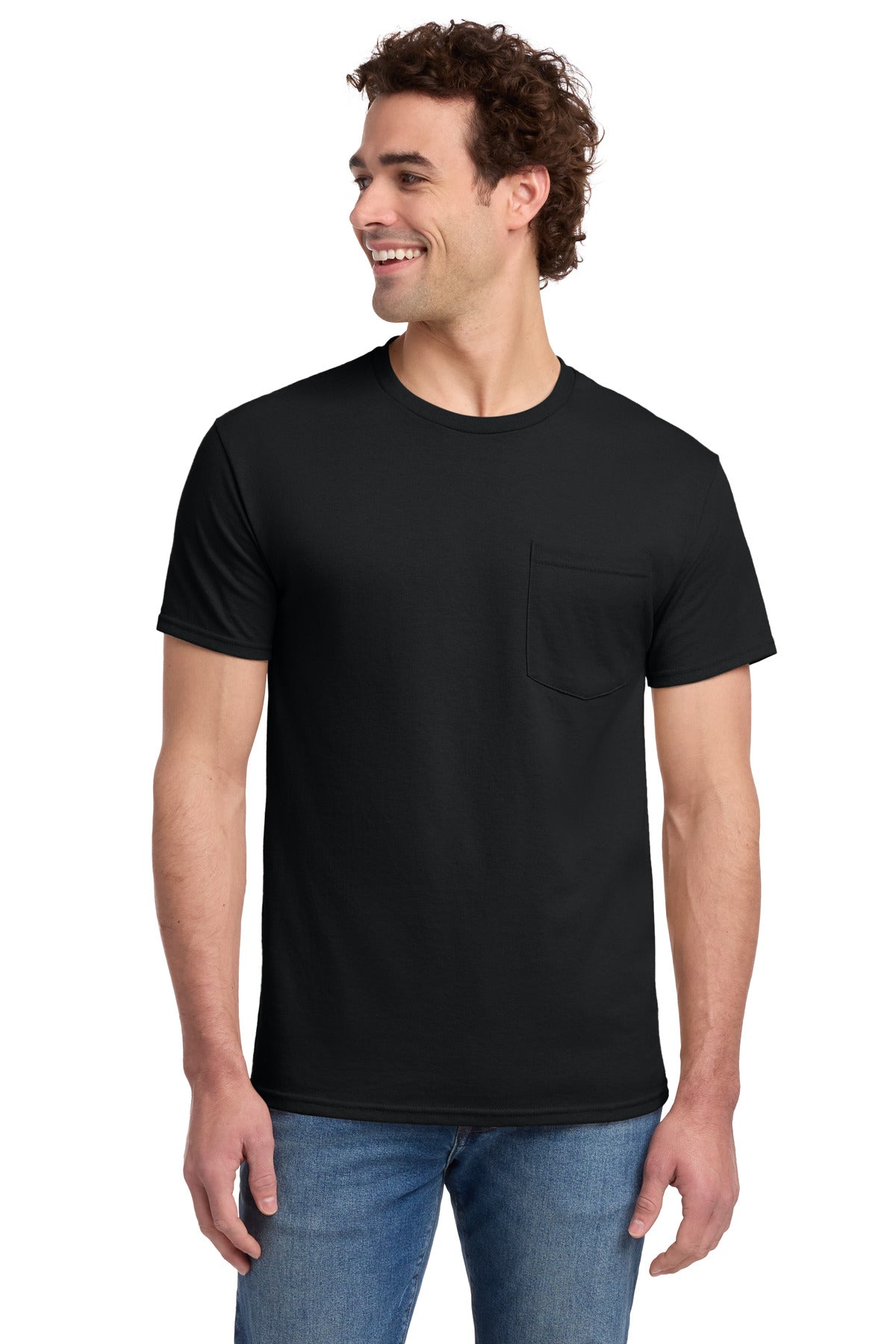 Jerzees -  Dri-Power 50/50 Cotton/Poly Pocket T-Shirt - Black