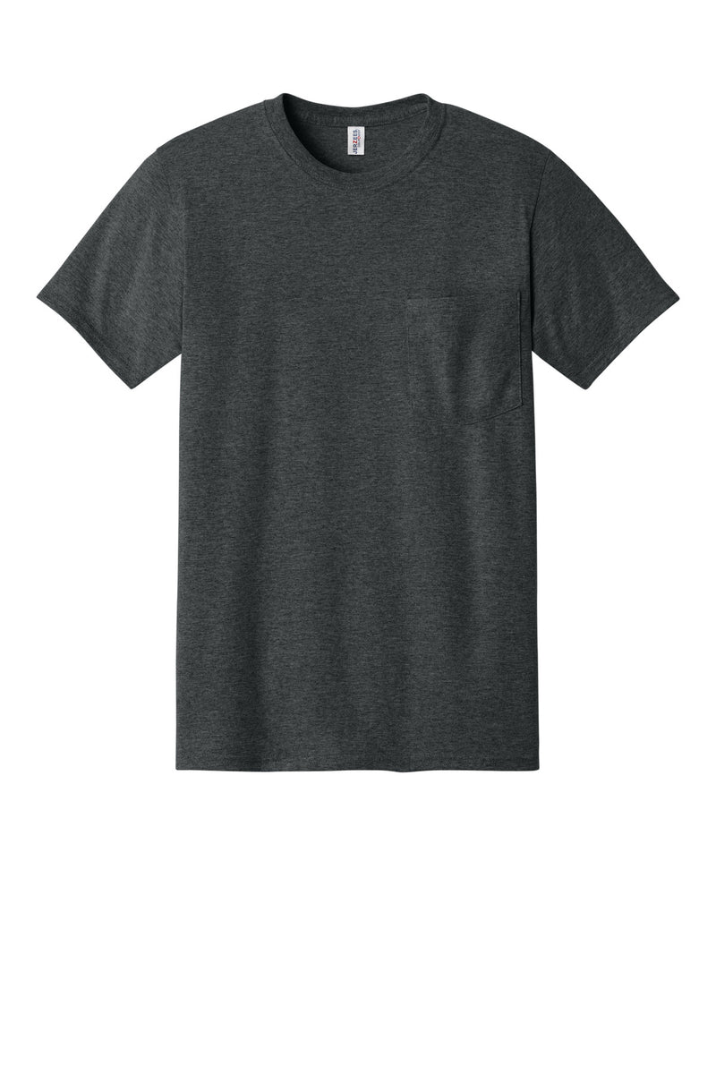 Jerzees -  Dri-Power 50/50 Cotton/Poly Pocket T-Shirt - Black Heather