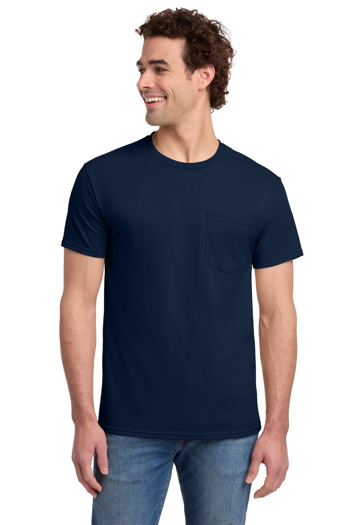Jerzees -  Dri-Power 50/50 Cotton/Poly Pocket T-Shirt - J. Navy