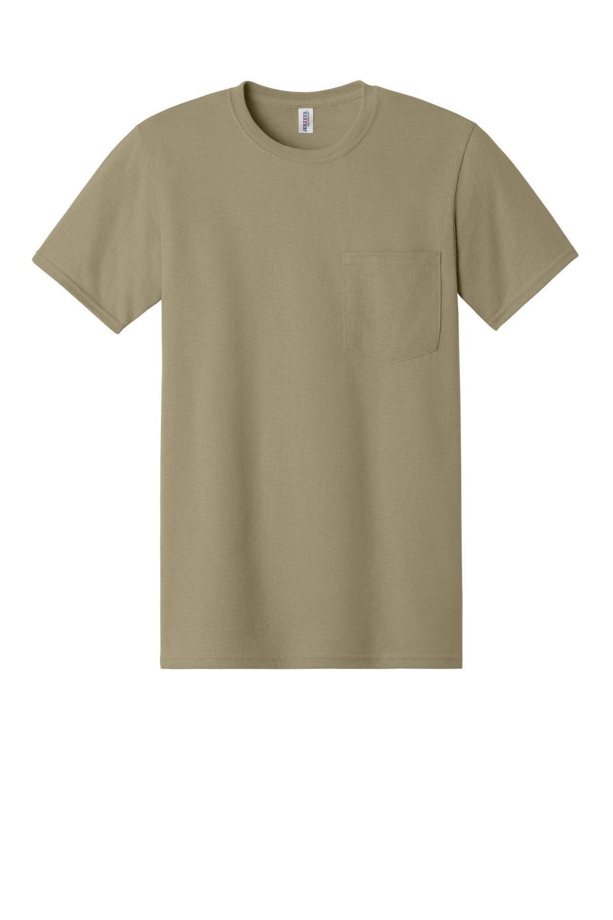 Jerzees -  Dri-Power 50/50 Cotton/Poly Pocket T-Shirt - Khaki