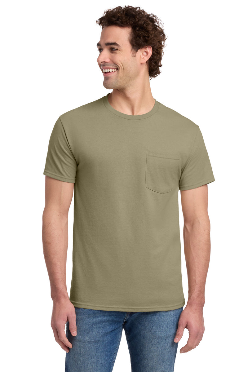 Jerzees -  Dri-Power 50/50 Cotton/Poly Pocket T-Shirt - Khaki
