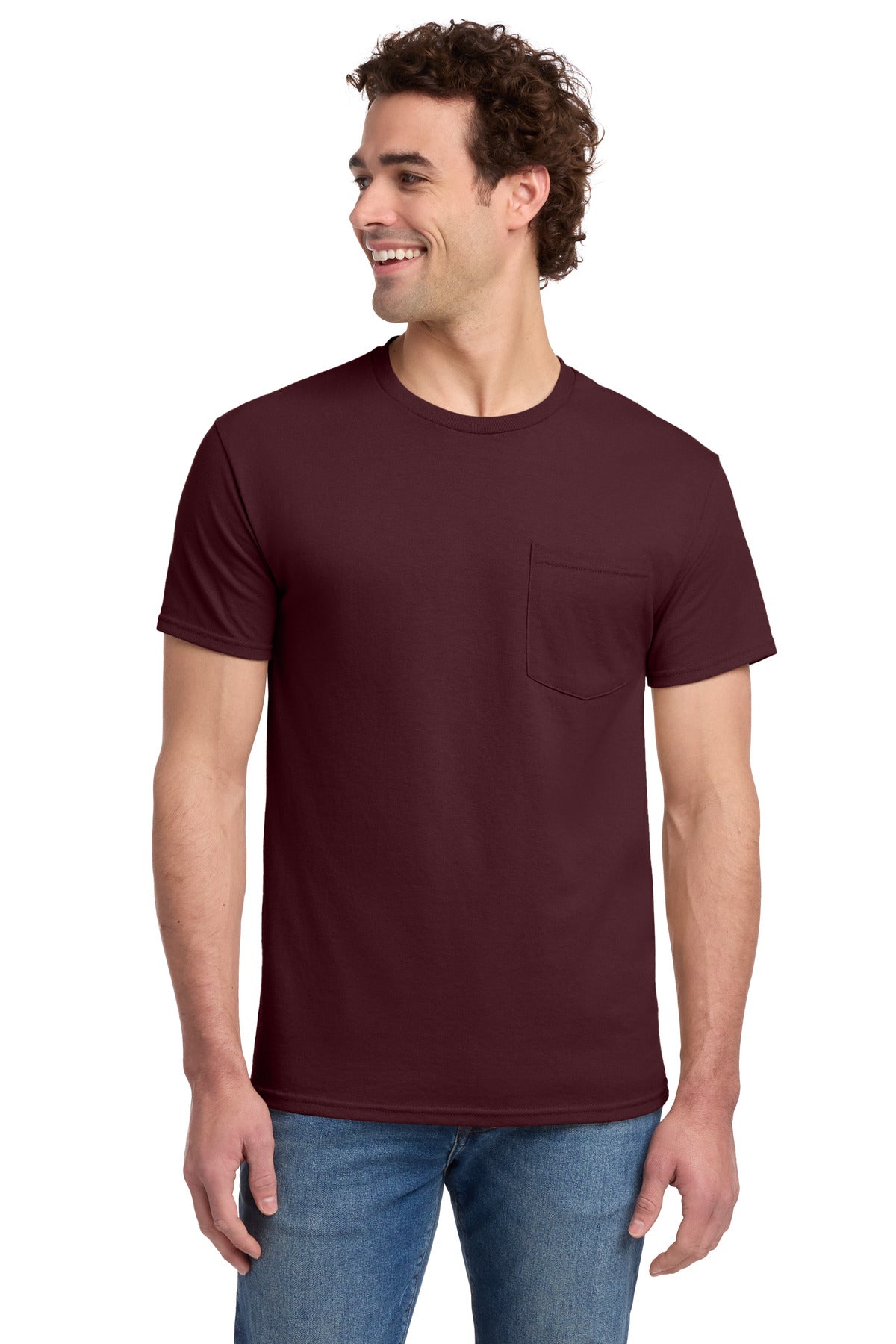 Jerzees -  Dri-Power 50/50 Cotton/Poly Pocket T-Shirt - Maroon