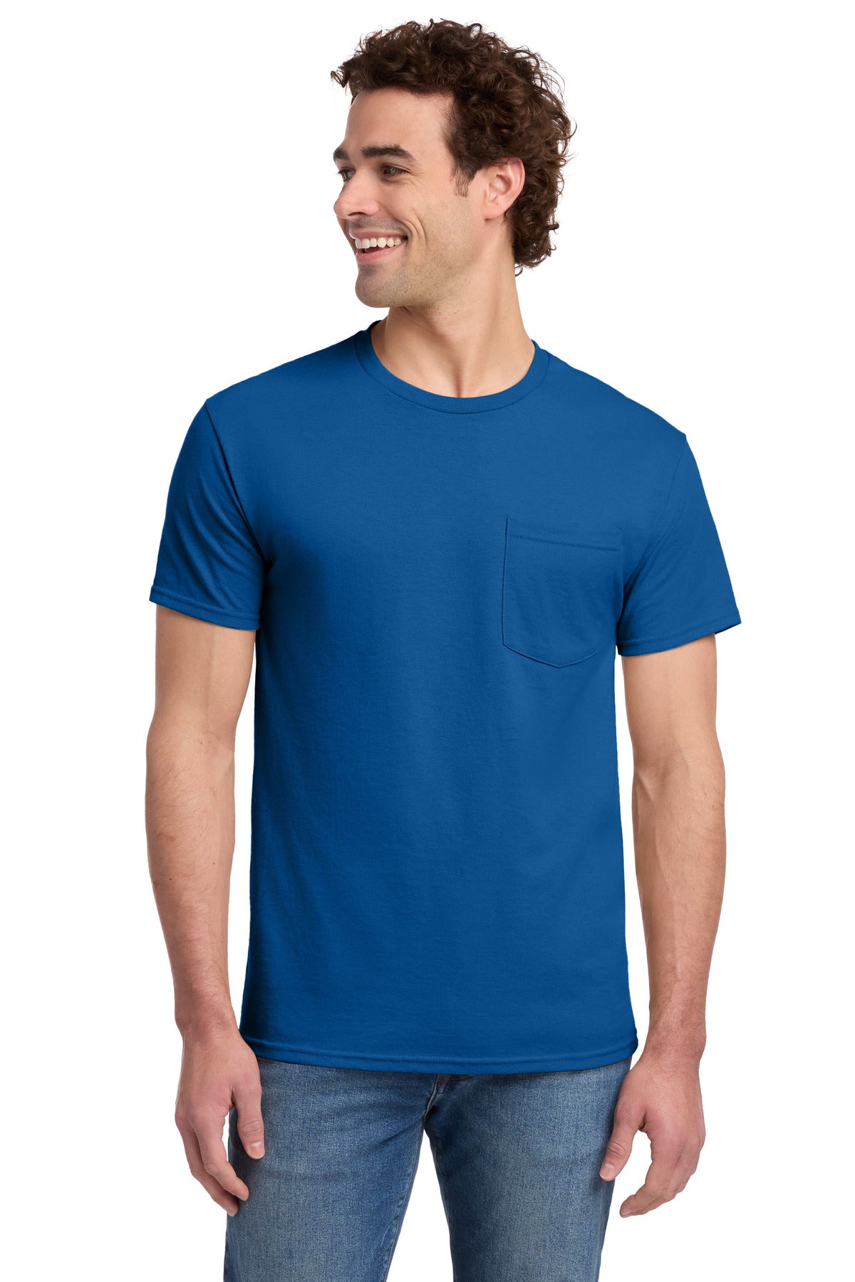 Jerzees -  Dri-Power 50/50 Cotton/Poly Pocket T-Shirt - Royal