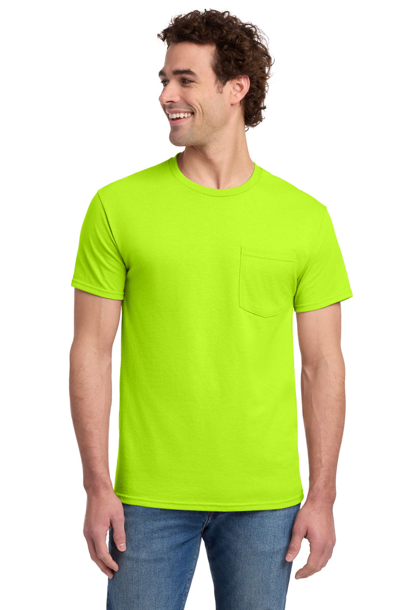 Jerzees -  Dri-Power 50/50 Cotton/Poly Pocket T-Shirt - Safety Green