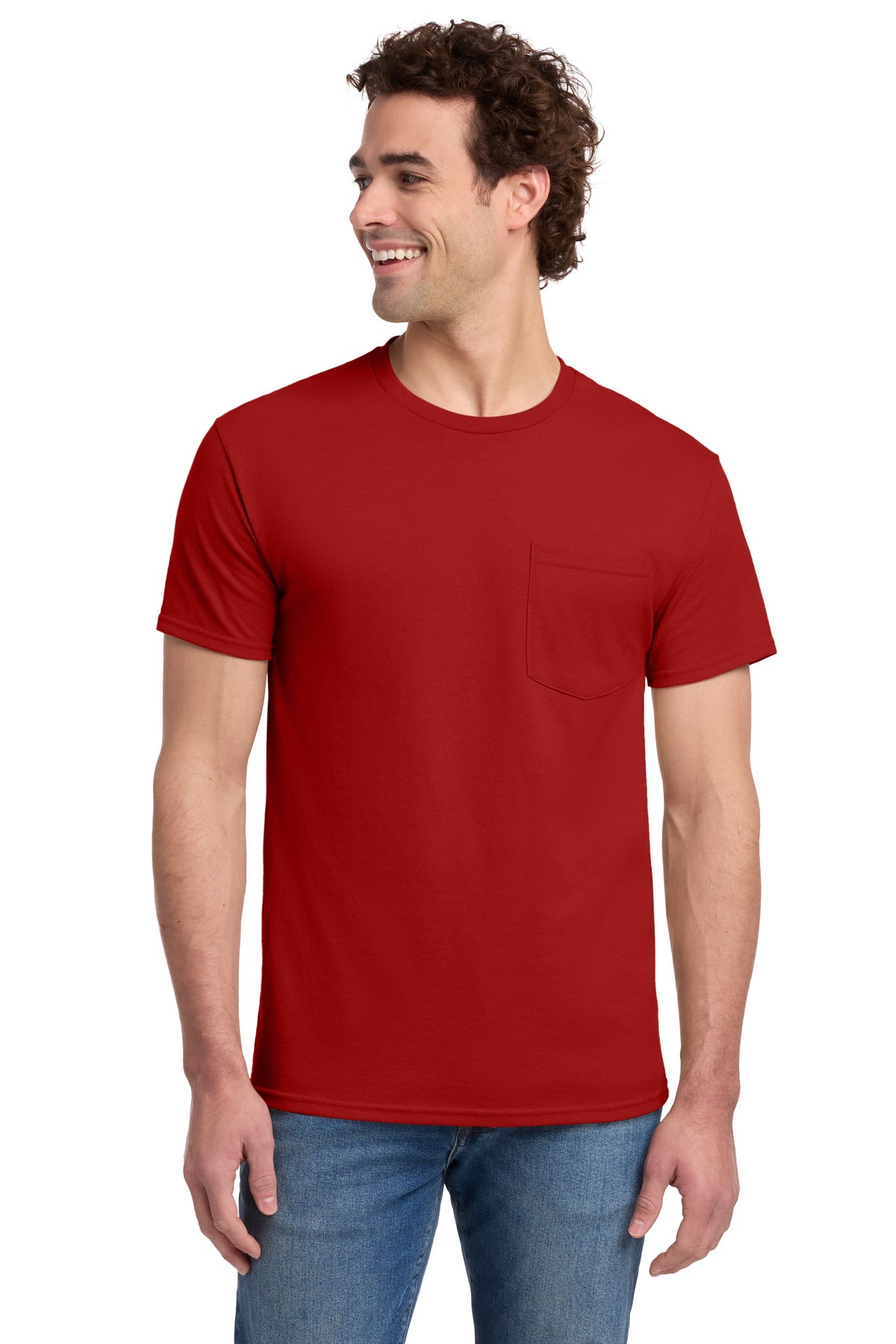 Jerzees -  Dri-Power 50/50 Cotton/Poly Pocket T-Shirt - True Red