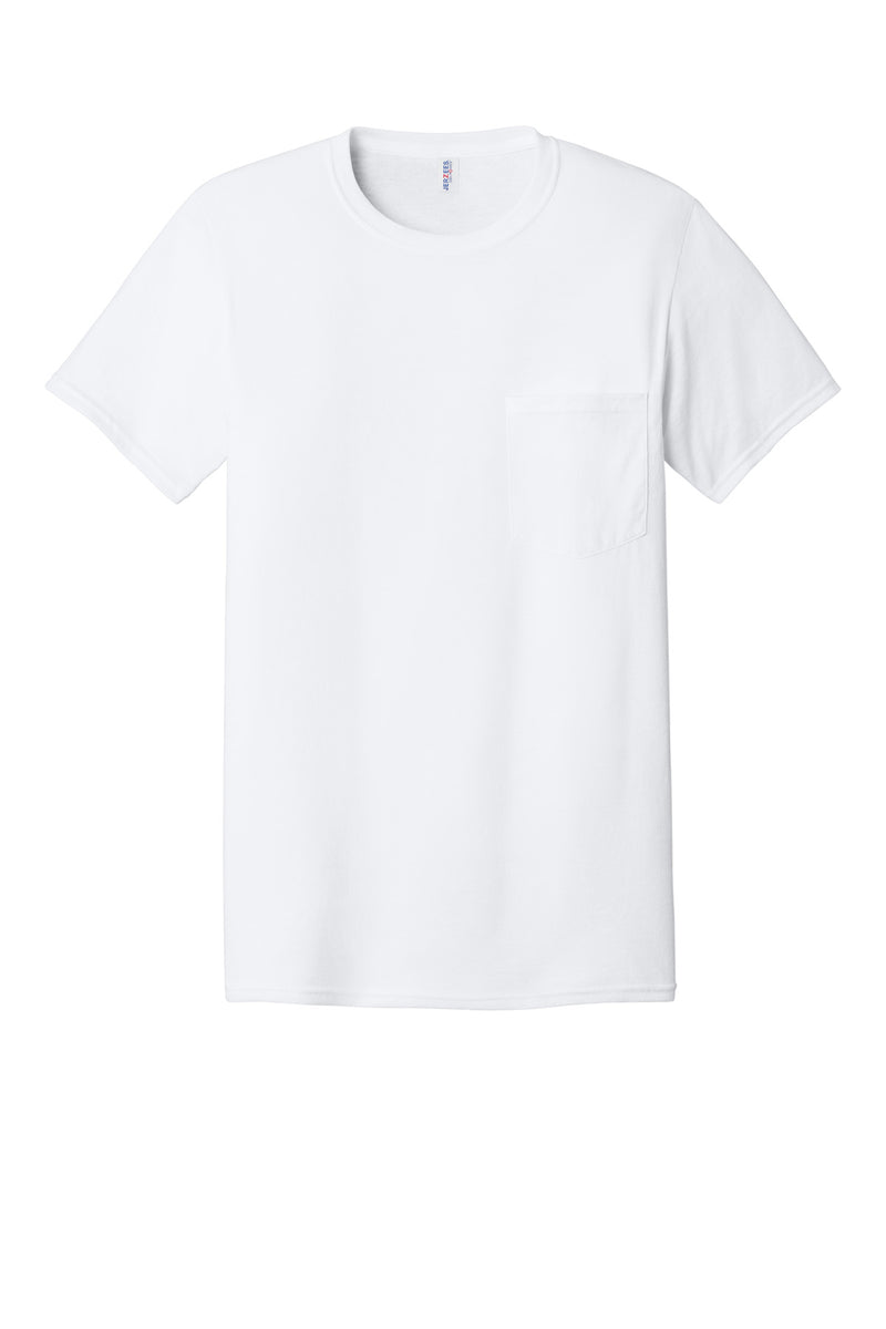Jerzees -  Dri-Power 50/50 Cotton/Poly Pocket T-Shirt - White