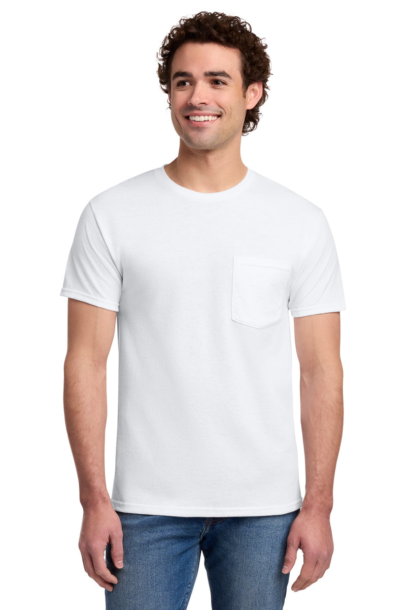 Jerzees -  Dri-Power 50/50 Cotton/Poly Pocket T-Shirt - White