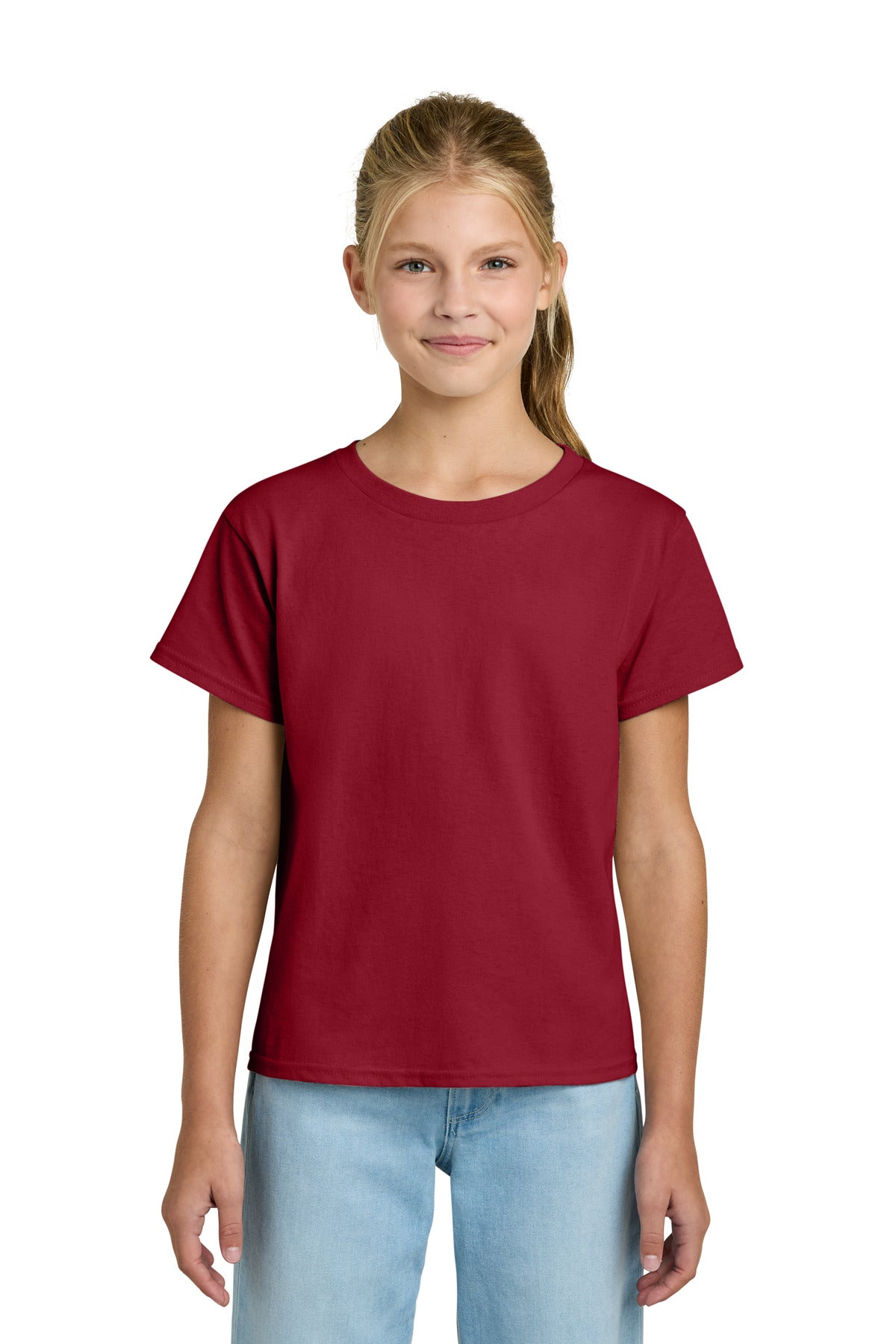 Gildan Youth Light Cotton Tee - Cherry Red