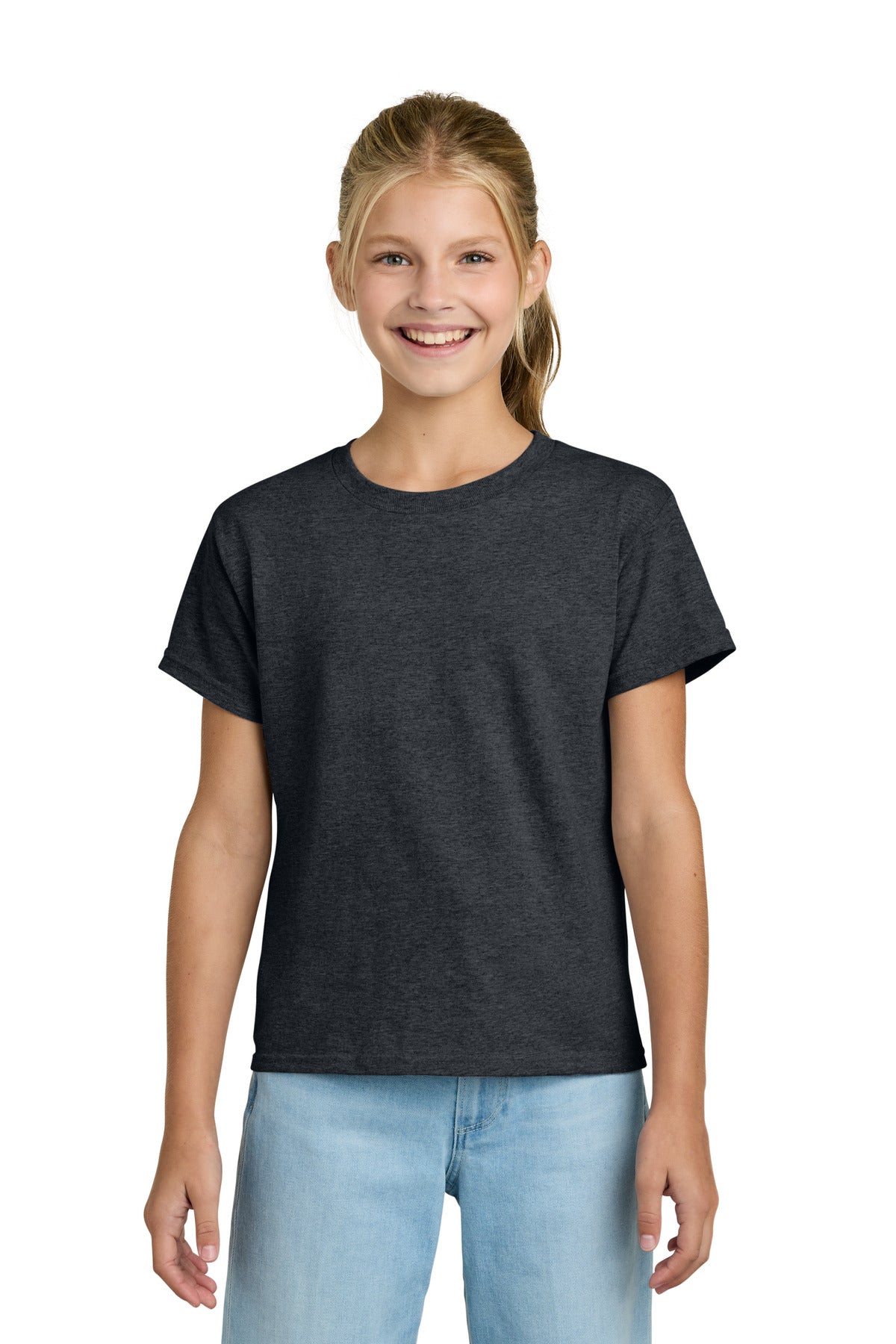 Gildan Youth Light Cotton Tee - Dark Heather