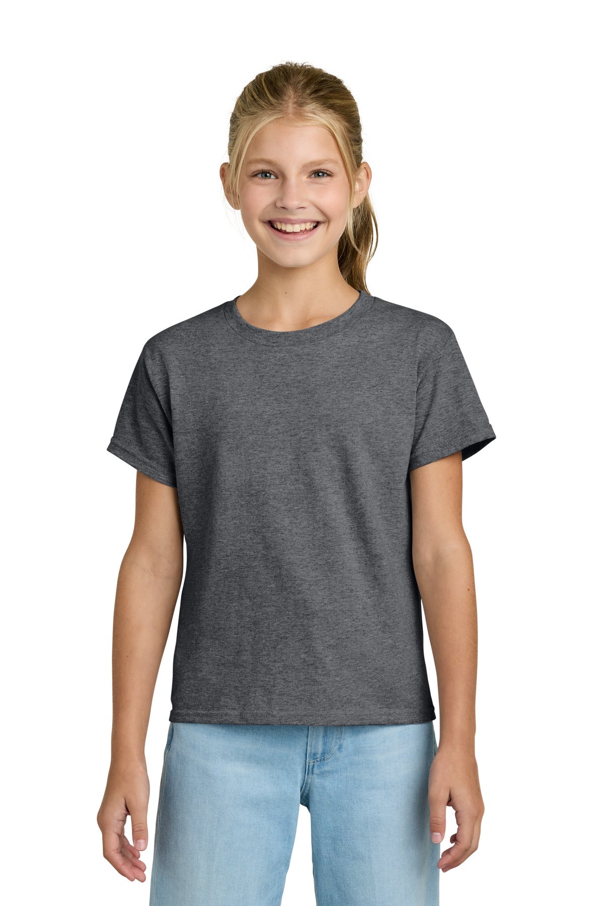 Gildan Youth Light Cotton Tee - Graphite Heather