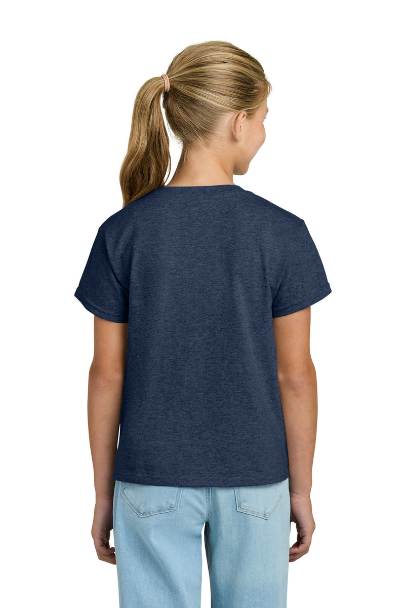 Gildan Youth Light Cotton Tee - Heather Navy