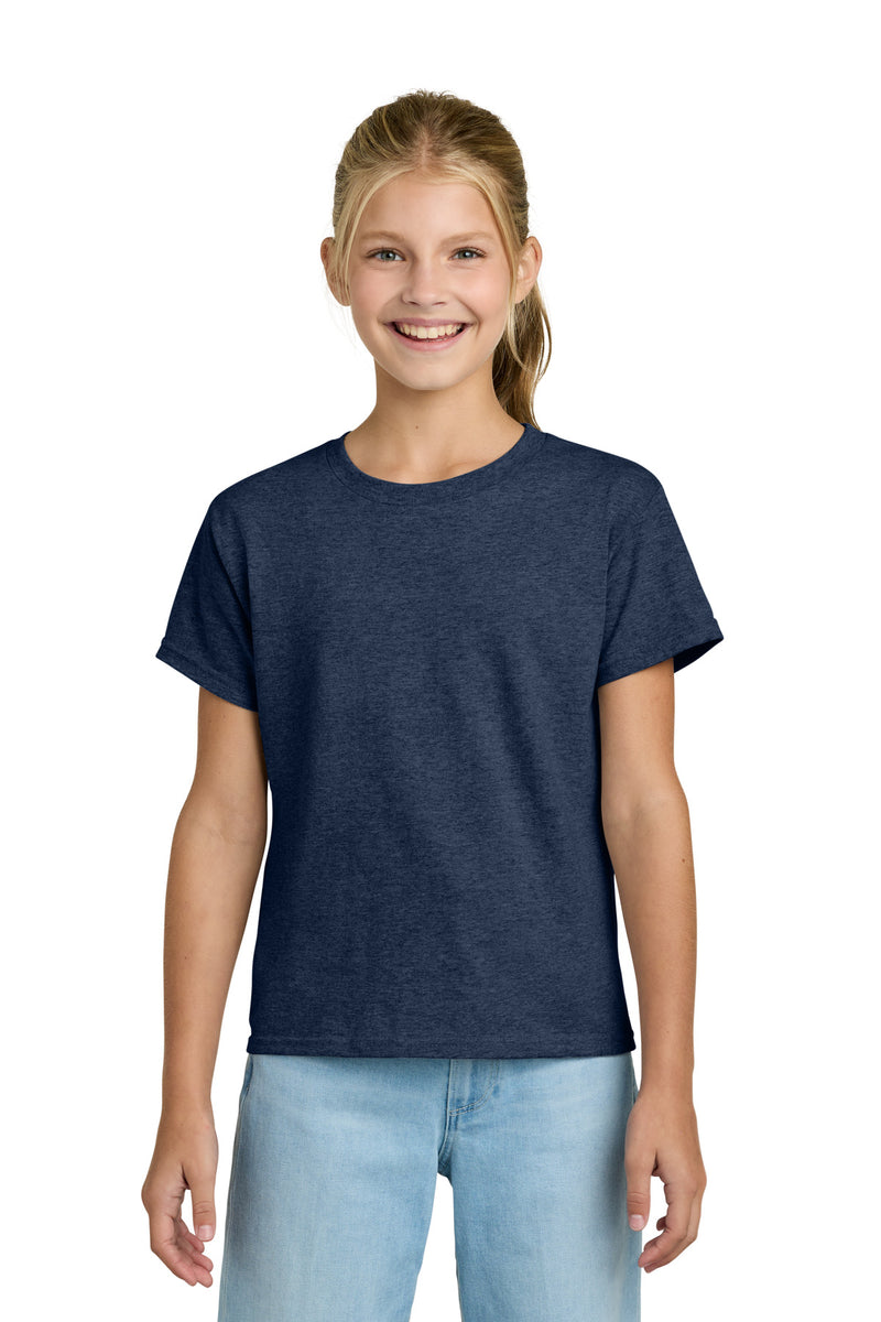 Gildan Youth Light Cotton Tee - Heather Navy