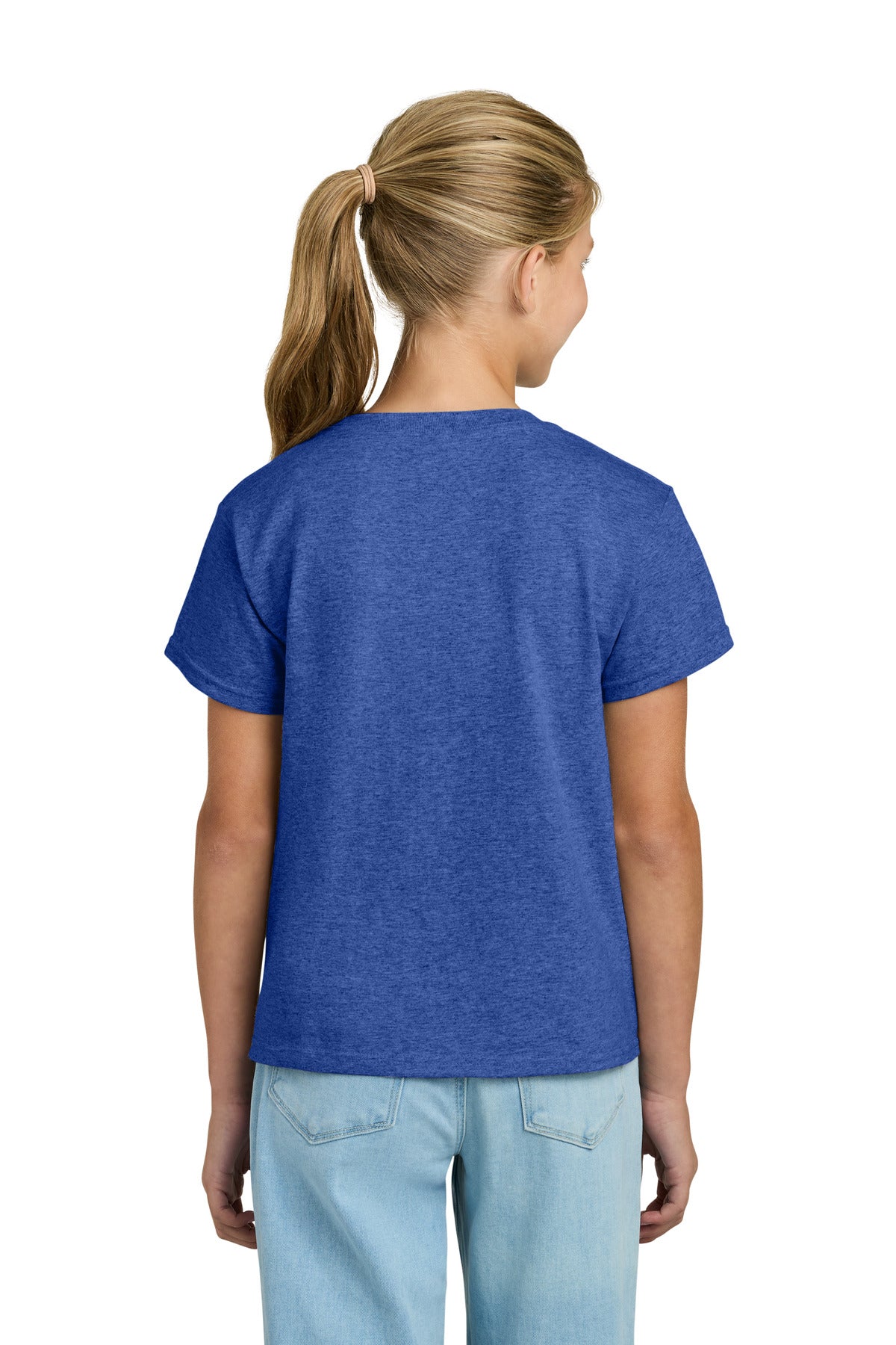 Gildan Youth Light Cotton Tee - Heather Royal