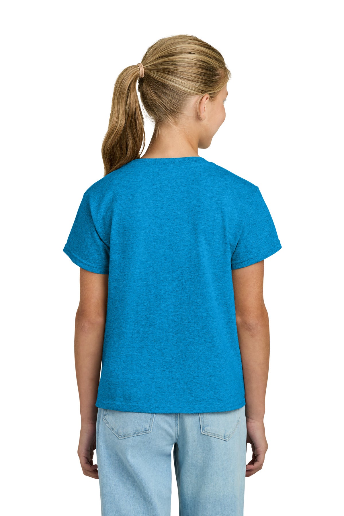 Gildan Youth Light Cotton Tee - Heather Sapphire
