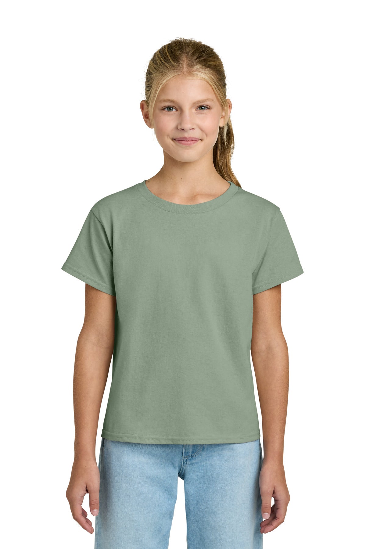 Gildan Youth Light Cotton Tee - Sage