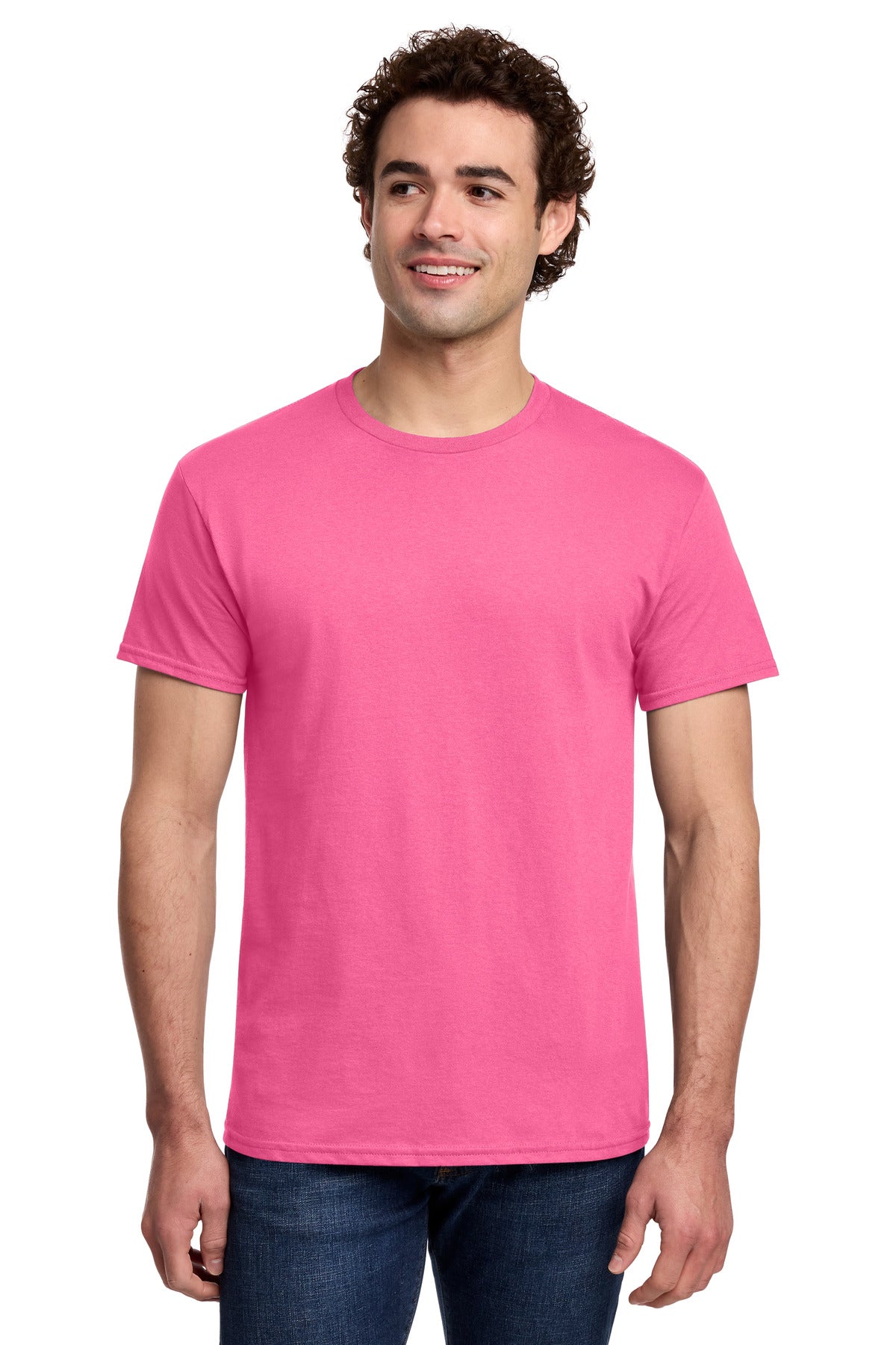 Gildan Light Cotton Tee - Safety Pink