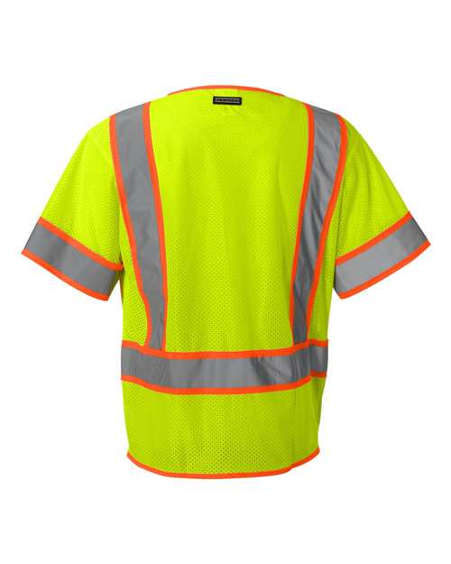 Unisex Ultra-Cool™ Six-Pocket Mesh Surveyor’s Vest - Lime
