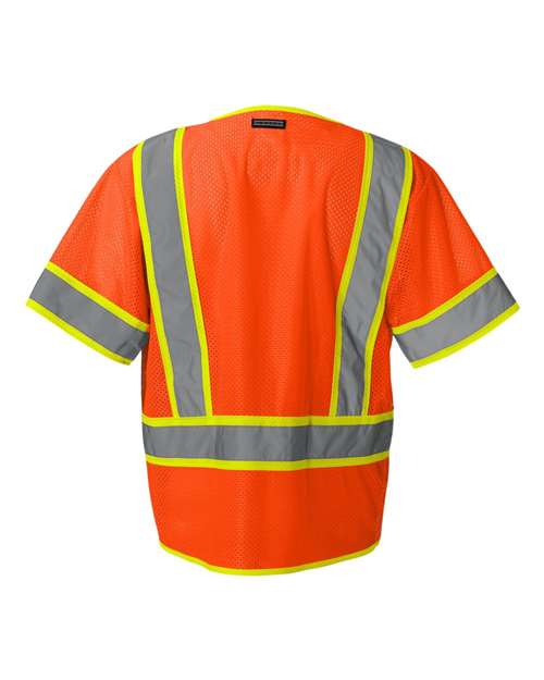 Unisex Ultra-Cool™ Six-Pocket Mesh Surveyor’s Vest - Orange