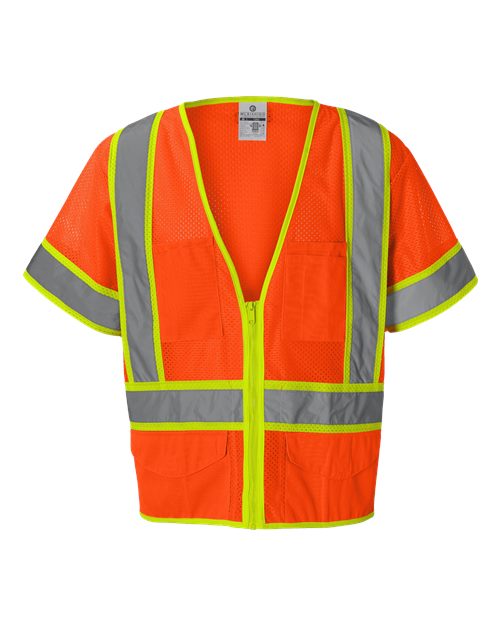 Unisex Ultra-Cool™ Six-Pocket Mesh Surveyor’s Vest - Orange