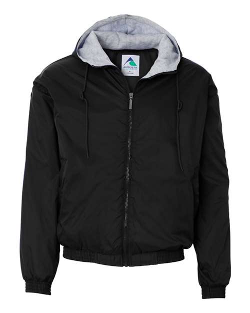 Unisex Fleece Lined Hooded Jacket - Black
