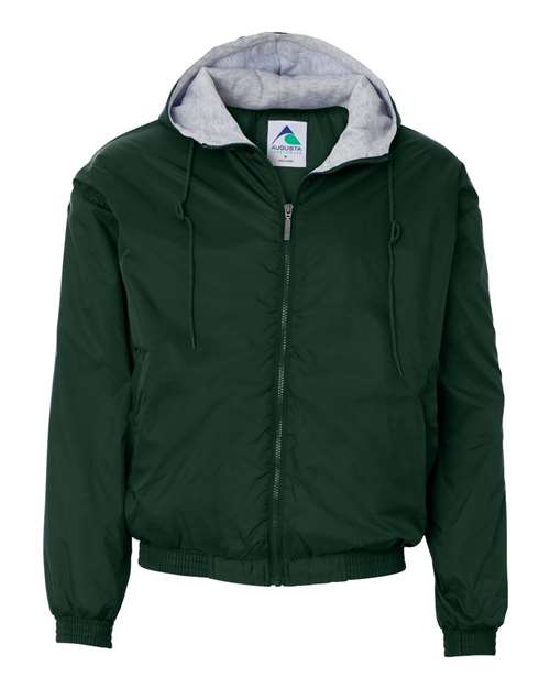 Unisex Fleece Lined Hooded Jacket - Dark Green