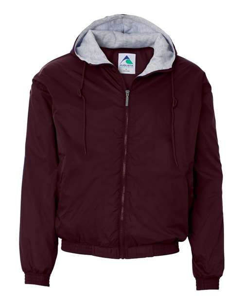 Unisex Fleece Lined Hooded Jacket - Maroon