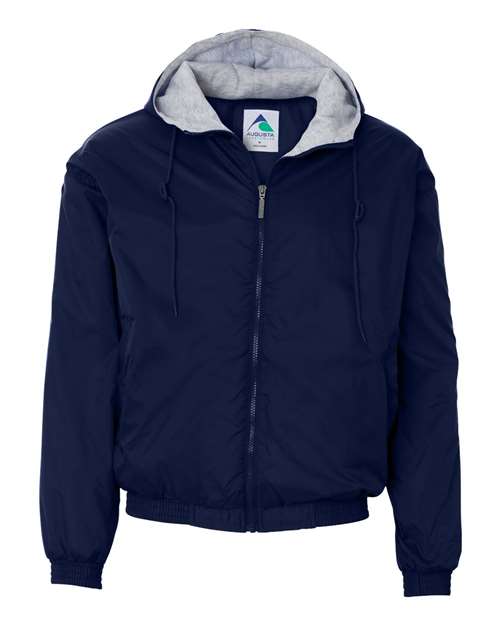 Unisex Fleece Lined Hooded Jacket - Navy
