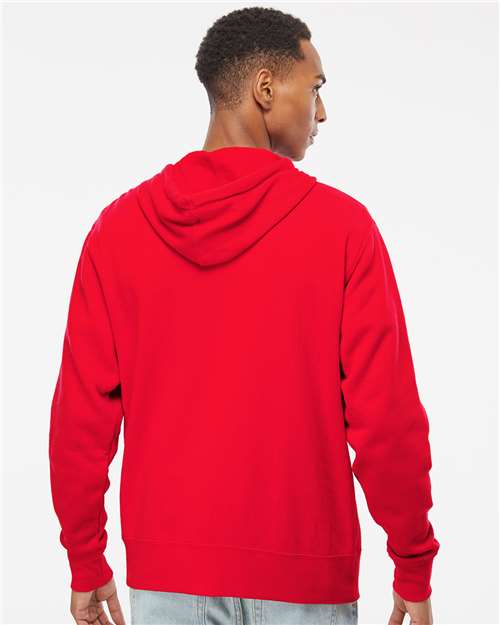 Unisex Lightweight Full-Zip Hooded Sweatshirt - Red