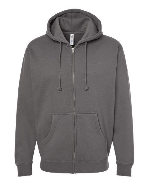 Unisex Heavyweight Full-Zip Hooded Sweatshirt - Solid Charcoal