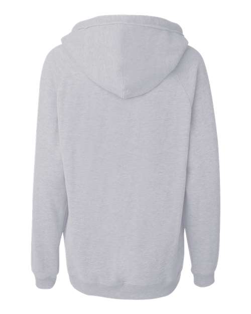 Women's Sueded V-Neck Hooded Sweatshirt - Oxford