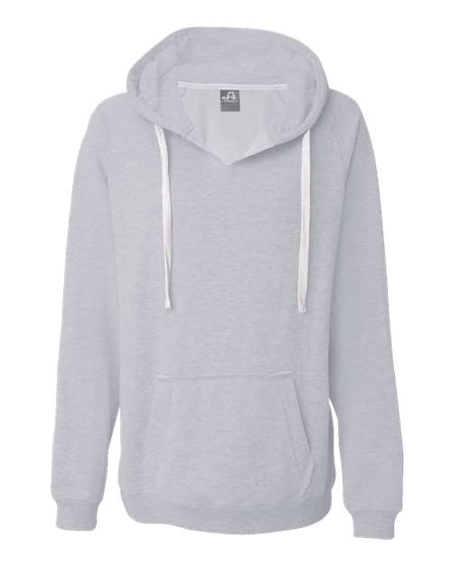 Women's Sueded V-Neck Hooded Sweatshirt - Oxford