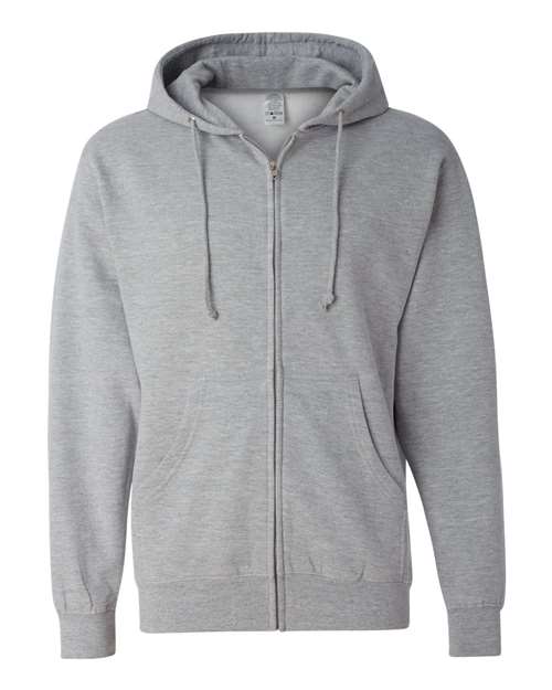 Unisex Midweight Full-Zip Hooded Sweatshirt - Grey Heather