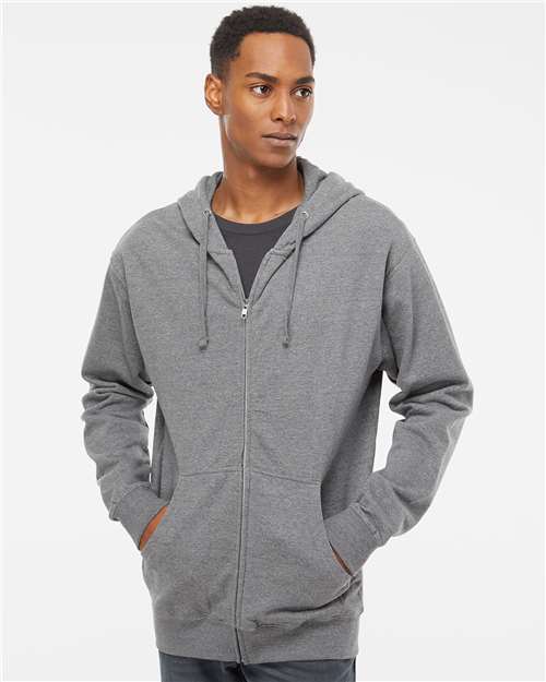Unisex Midweight Full-Zip Hooded Sweatshirt - Gunmetal Heather