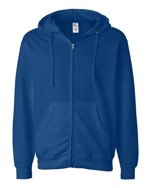 Unisex Midweight Full-Zip Hooded Sweatshirt - Royal