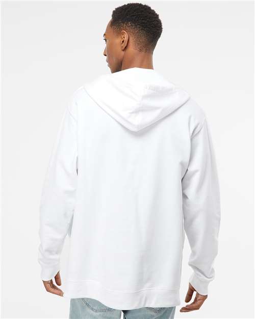 Unisex Midweight Full-Zip Hooded Sweatshirt - White