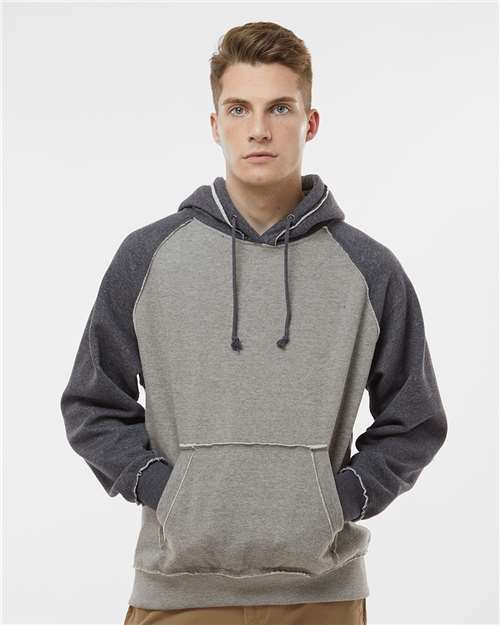 Men's Vintage Heather Hooded Sweatshirt - Smoke Heather/ Charcoal Heather
