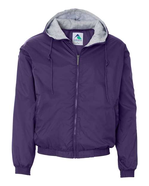 Unisex Fleece Lined Hooded Jacket - Purple