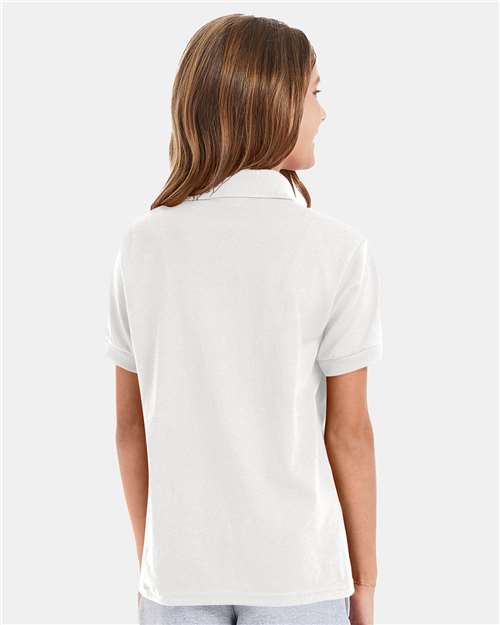 Youth EcoSmart® Jersey Polo - White