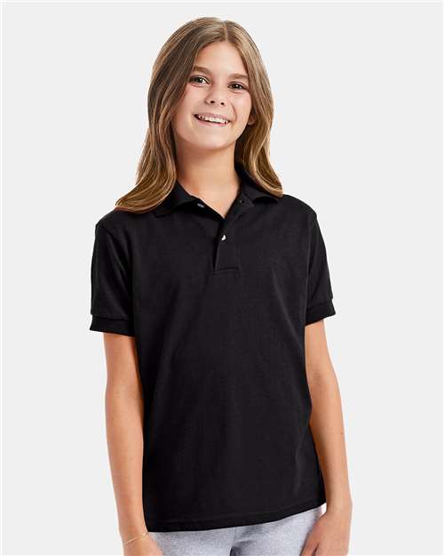 Youth EcoSmart® Jersey Polo - Black