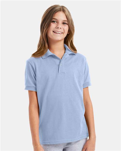 Youth EcoSmart® Jersey Polo - Light Blue