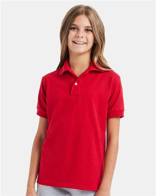 Youth EcoSmart® Jersey Polo - Deep Red