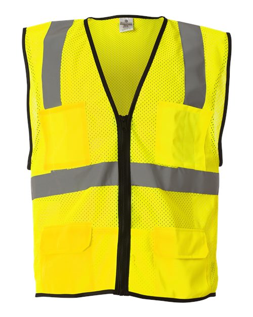 Unisex Economy Mesh 6-Pocket Vest - Lime