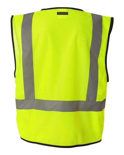 Unisex Economy Single Pocket Hook-and-Loop Mesh Vest - Lime