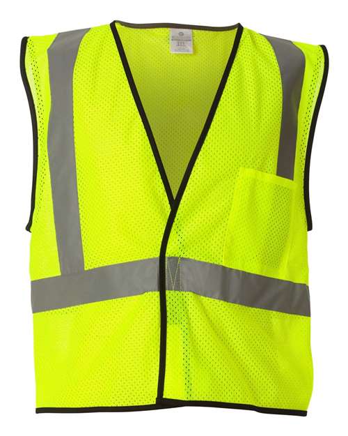 Unisex Economy Single Pocket Hook-and-Loop Mesh Vest - Lime