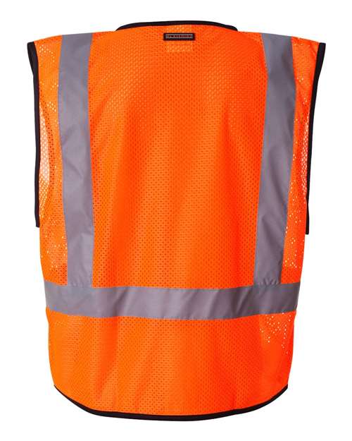 Unisex Economy Single Pocket Hook-and-Loop Mesh Vest - Orange