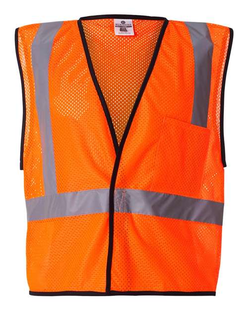 Unisex Economy Single Pocket Hook-and-Loop Mesh Vest - Orange