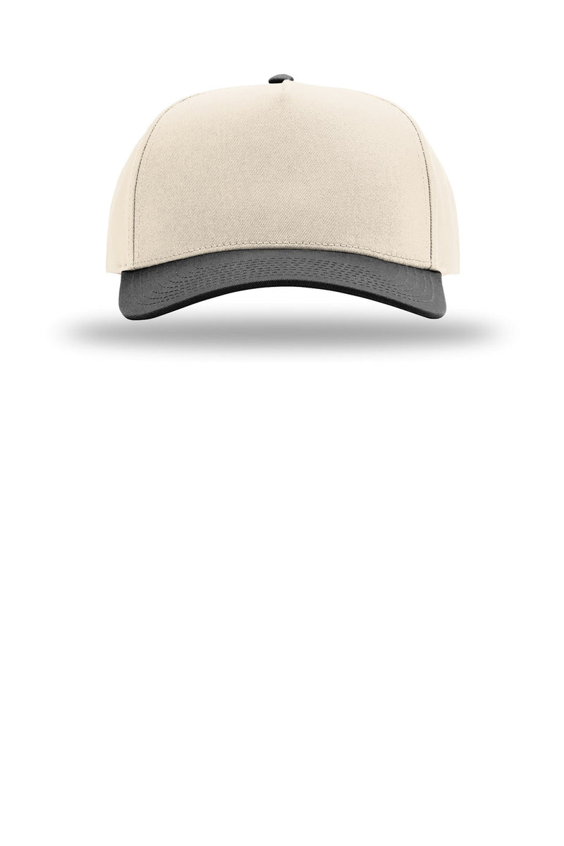 Richardson Full Fabric 5-Panel Champ - Cream/ Cream/ Black